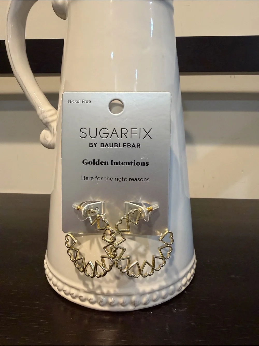 Sugarfix By Baublebar Golden Intentions Heart Outline Hoop Earrings